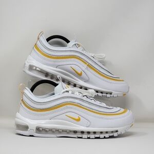 Nike Air Max 97 White University Gold Shoes Women's Size 10.5 DM8268 100 New